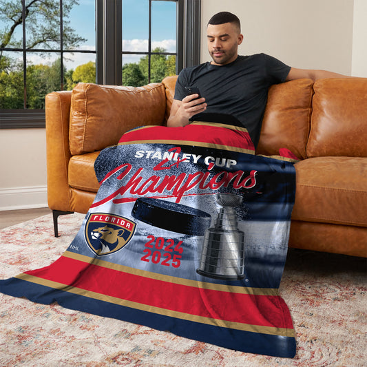 Florida Panthers NHL Stanley Cup Champions blanket lifestyle
