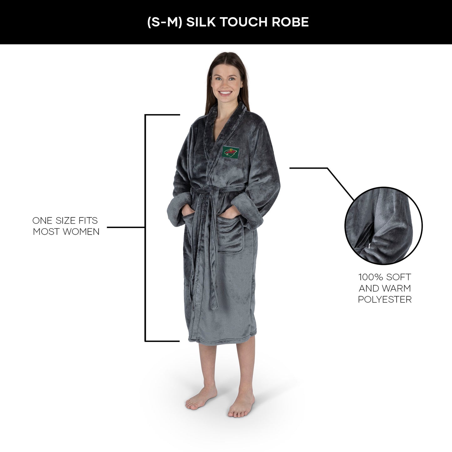Minnesota Wild Womens SHERPA bathrobe dimensions