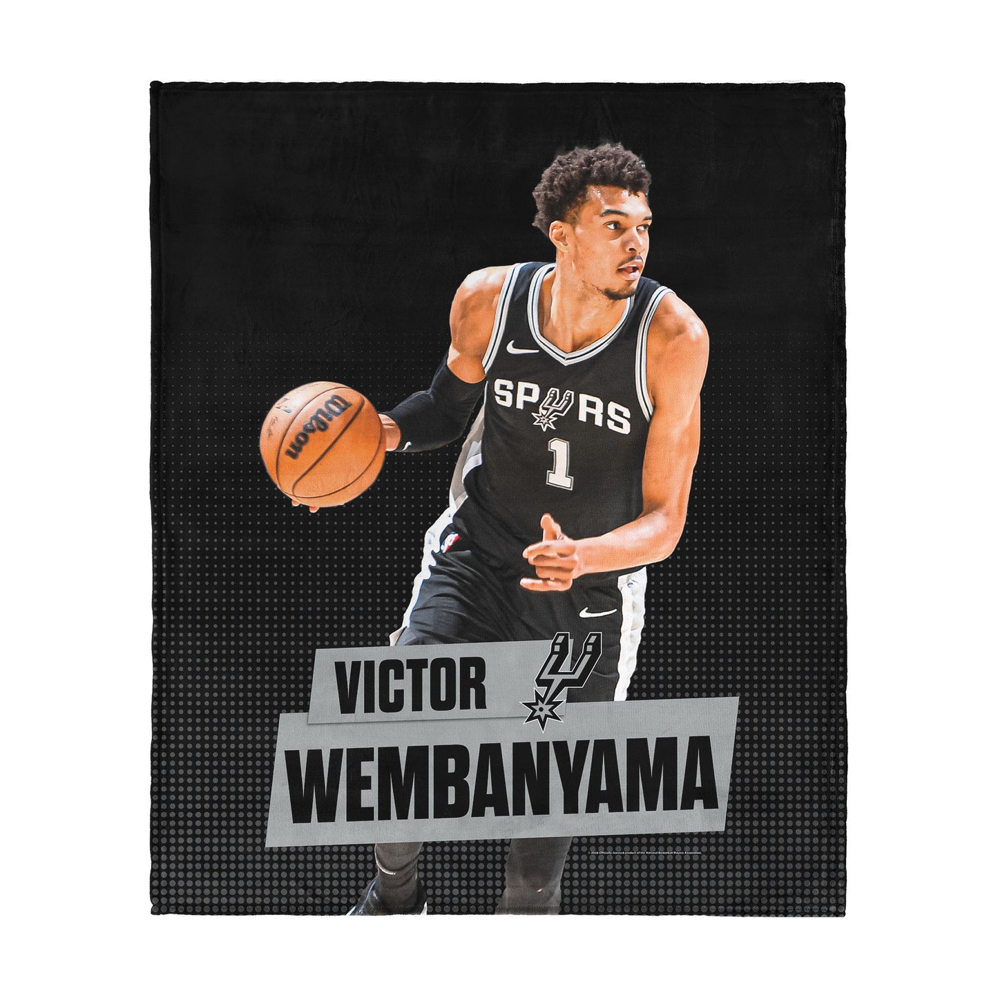 San Antonio Spurs Victor Wembanyama silk touch throw blanket
