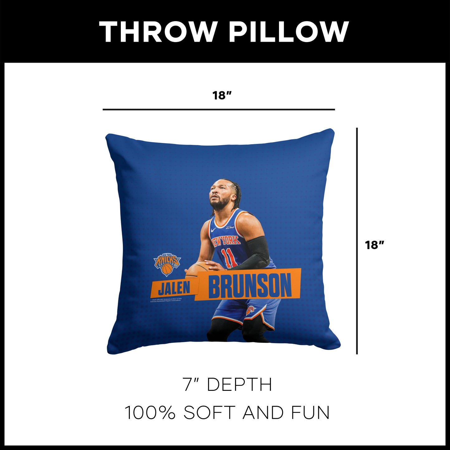 New York Knicks Jalen Brunson throw pillow