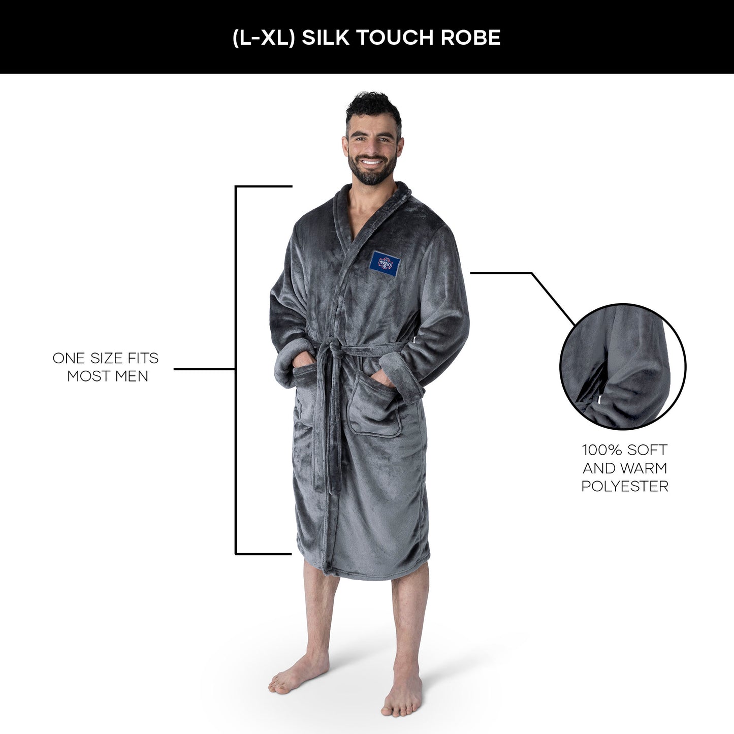Washington Mystics silk touch Team Color men bathrobe