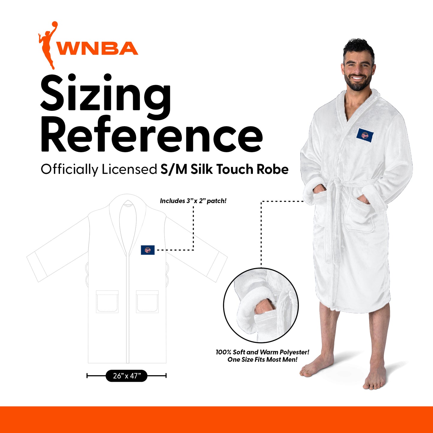 Indiana Fever silk touch WHITE men bathrobe