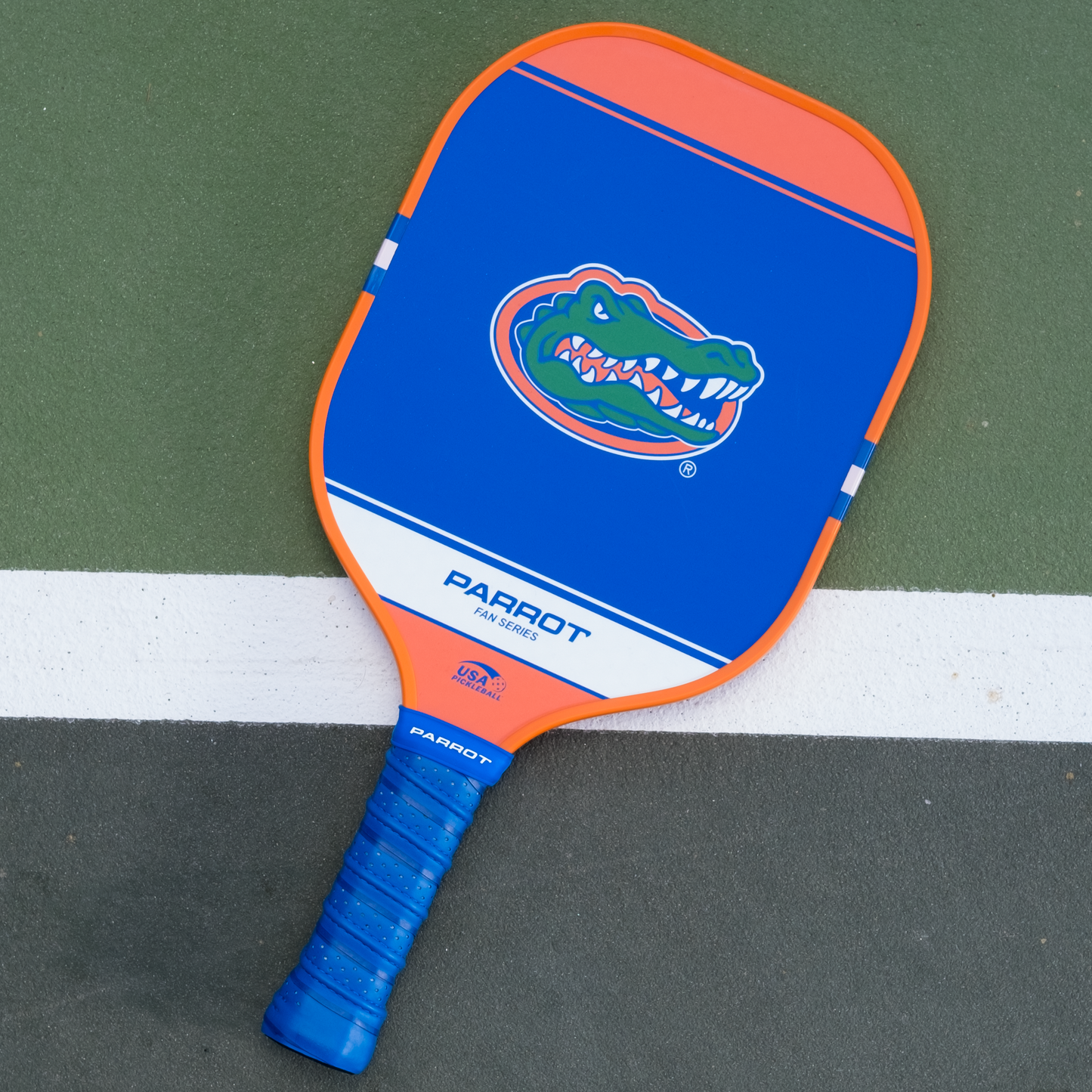 Florida Gators Sport Plus pickleball paddle back view on the court