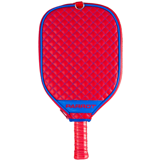 Kansas Jayhawks Red quilted pickleball paddle cover back view