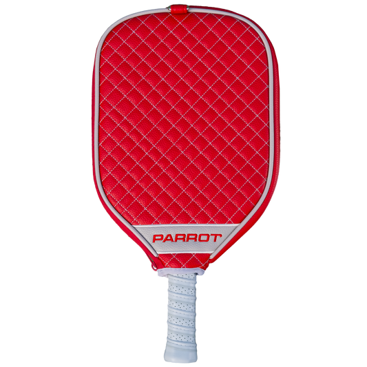 Ohio State Buckeyes Red quilted pickleball paddle cover back view