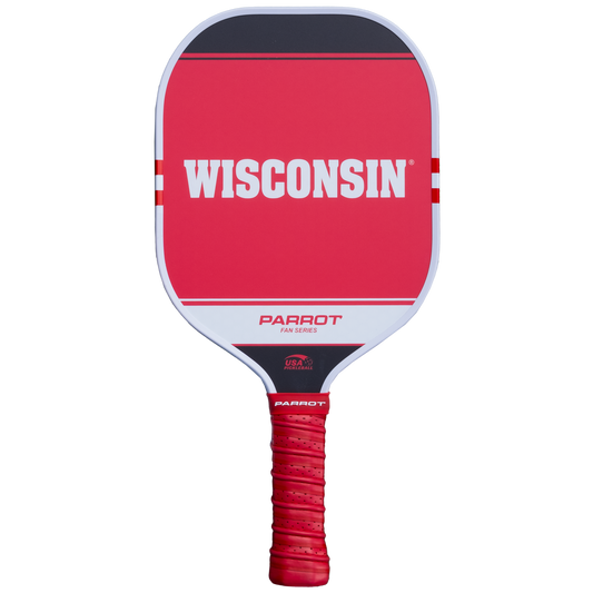 Wisconsin Badgers Sport Plus pickleball paddle back view