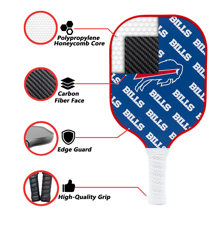 Buffalo Bills standard pickleball paddle additional view