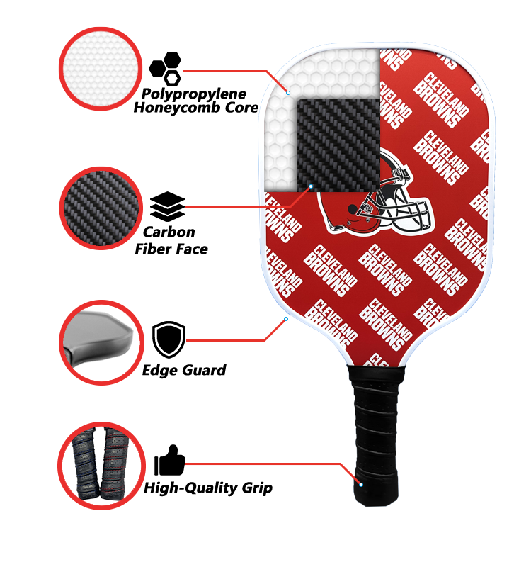 Cleveland Browns standard pickleball paddle additional view
