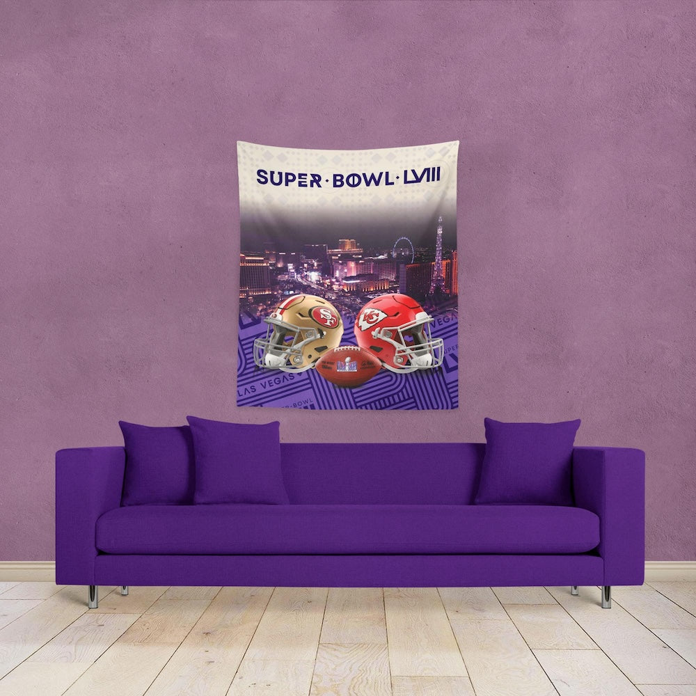 49ers vs Chiefs Super Bowl Poster 34x40 wall hanging lifestyle