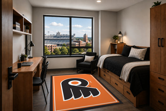 Philadelphia Flyers Entry Rug in Room Setting - Officially Licensed NHL Area Rug