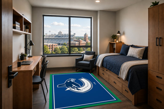 Vancouver Canucks Entry Rug in Room Setting - Officially Licensed NHL Area Rug
