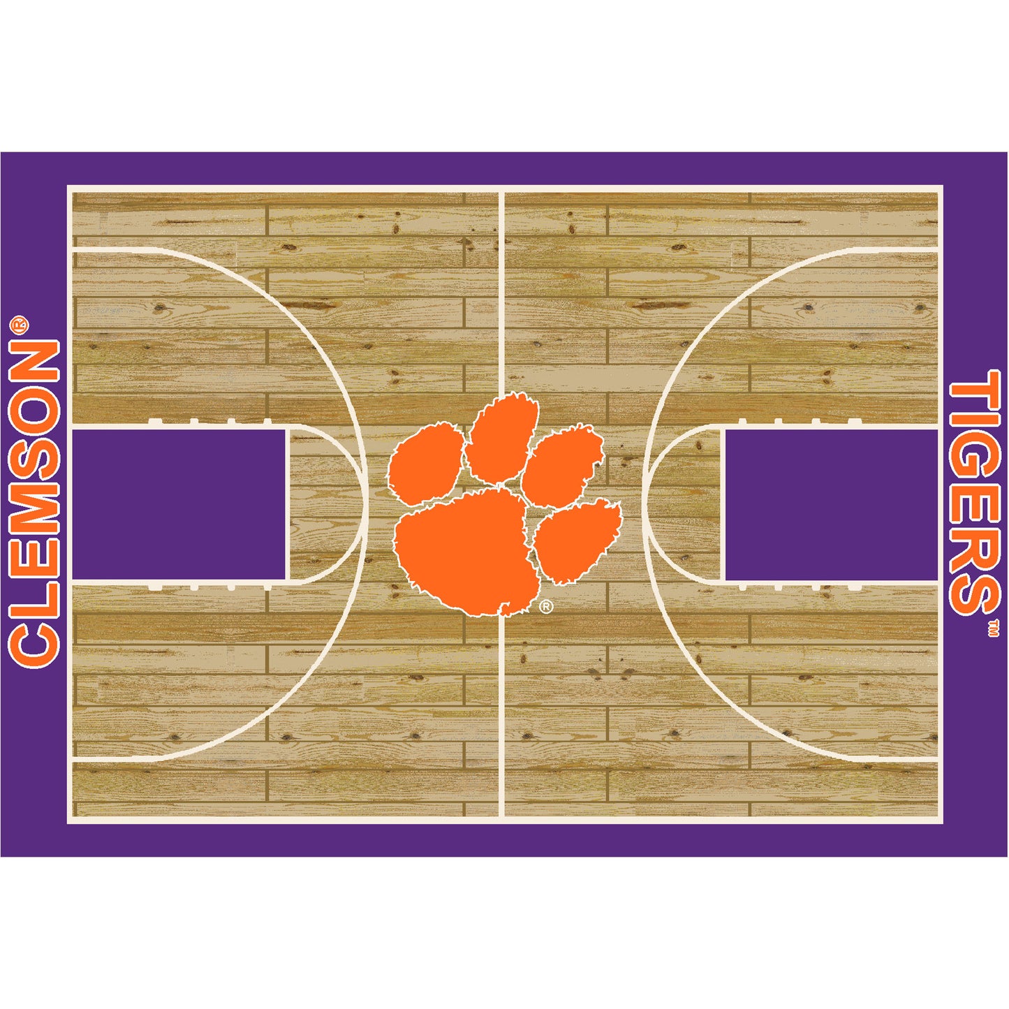 Clemson Tigers Courtside Rug - Officially Licensed NCAA Area Rug