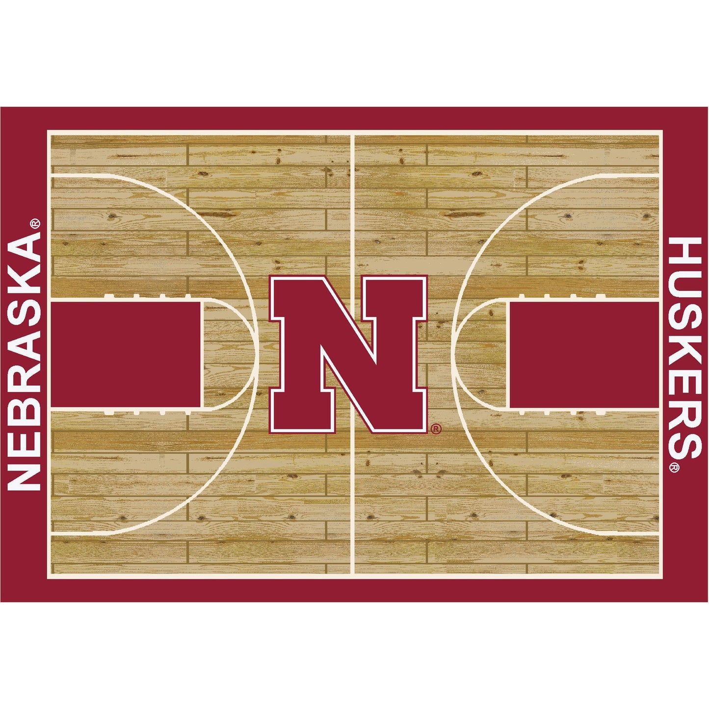 Nebraska Cornhuskers Courtside Rug - Officially Licensed NCAA Area Rug
