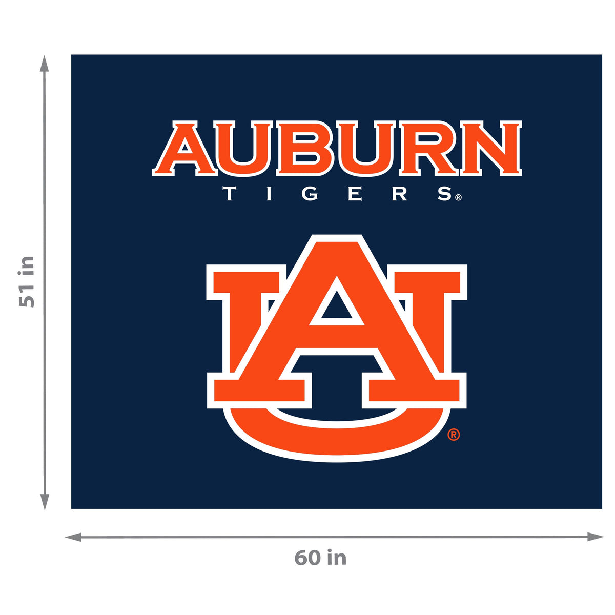 Auburn Tigers NCAA Hanging wall tapestry Dimensions