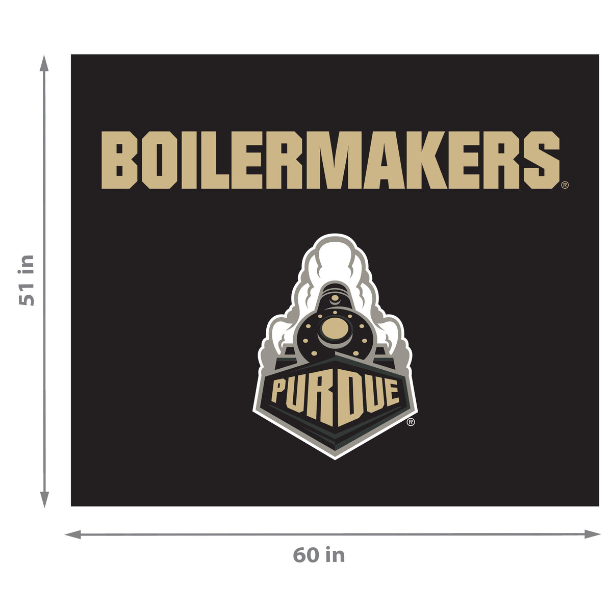 Purdue Boilermakers NCAA Hanging wall tapestry Dimensions