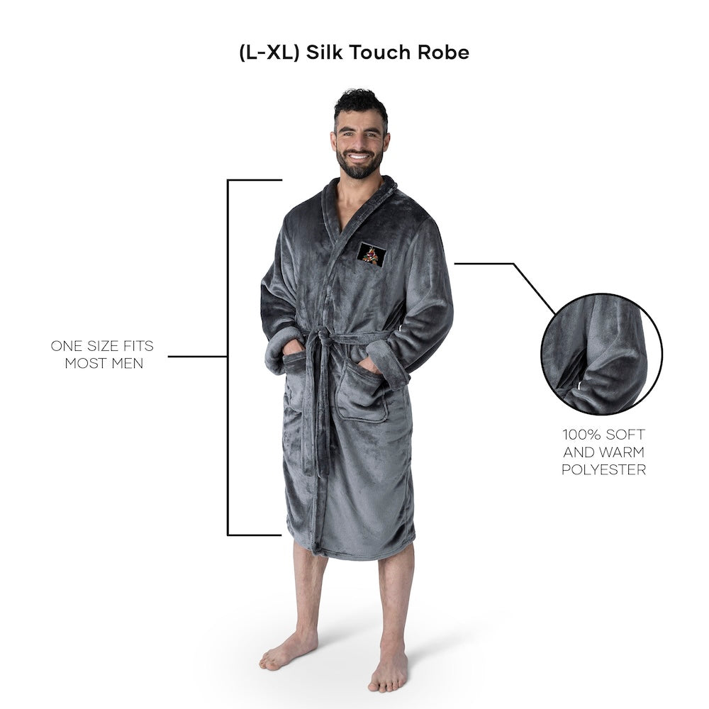 Arizona Coyotes silk touch charcoal men bathrobe
