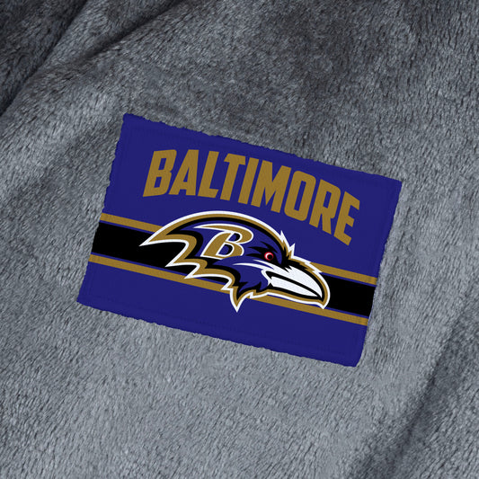 Baltimore Ravens silk touch charcoal bathrobe logo patch