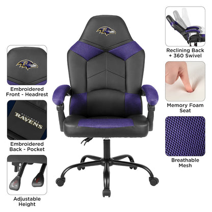 Baltimore Ravens Office Gamer Chair Features