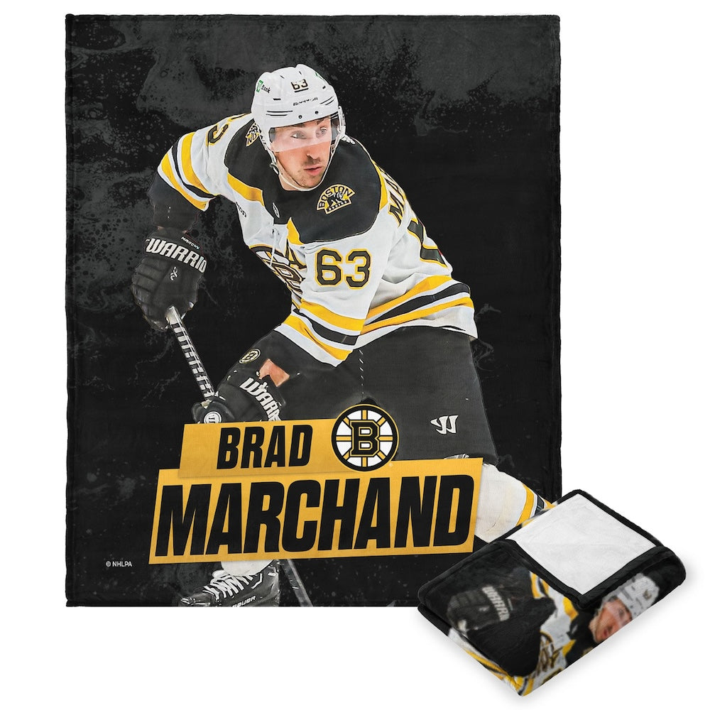 Boston Bruins Brad Marchand silk touch throw blanket