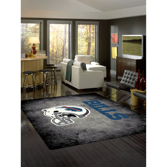 Buffalo Bills distressed style area rug lifestyle