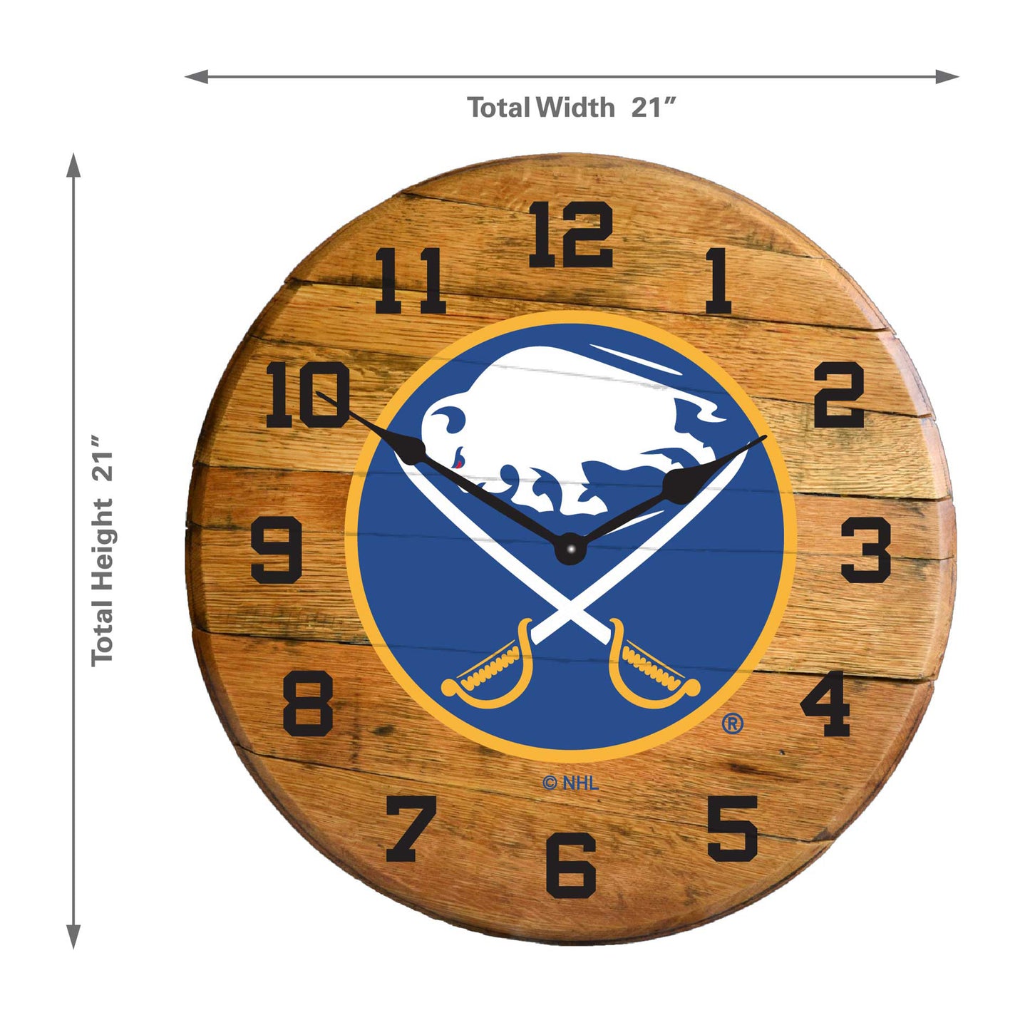 Buffalo Sabres whiskey barrel wall clock dimensions