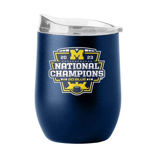 Michigan Wolverines 2023 National Champs curved drink tumbler