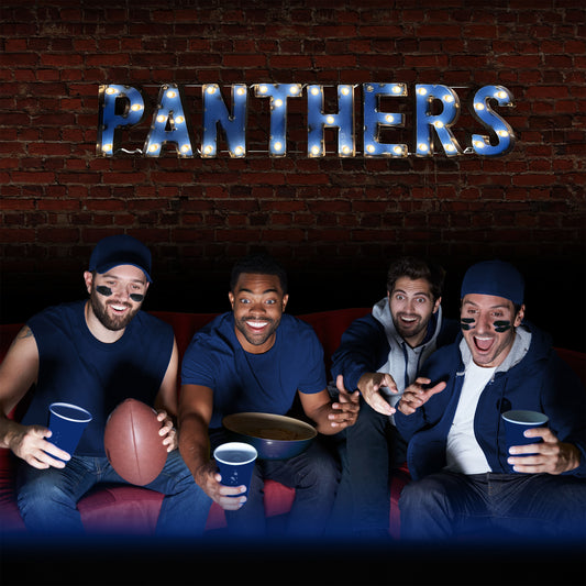 Carolina Panthers lighted metal man cave sign