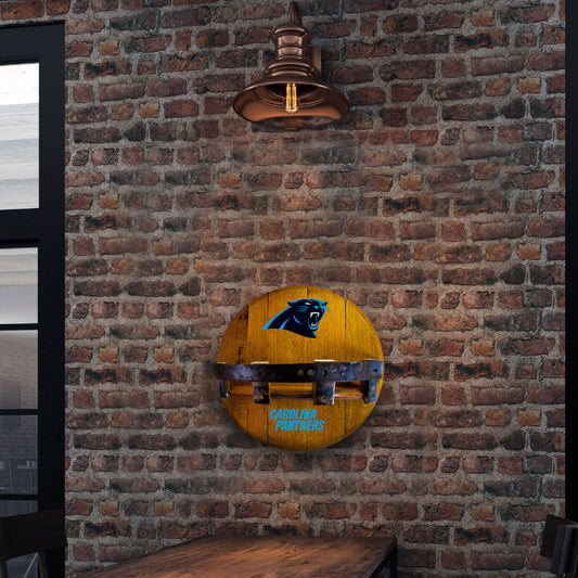 Carolina Panthers whiskey barrel shelf lifestyle