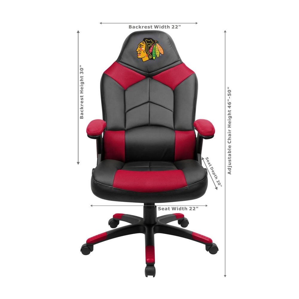 Chicago Blackhawks Office Gamer Chair Dimensions