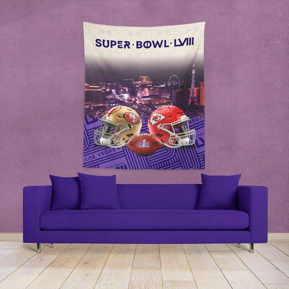 49ers vs Chiefs Super Bowl Poster 50 x 60 wall hanging lifestyle