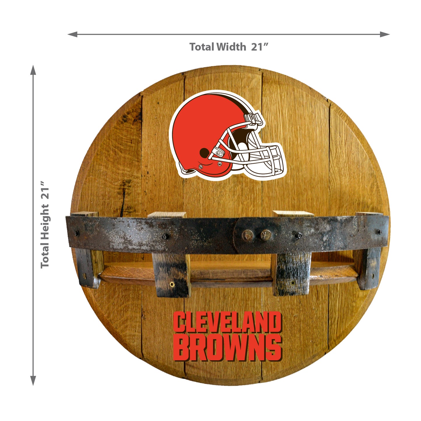 Cleveland Browns whiskey barrel shelf dimensions