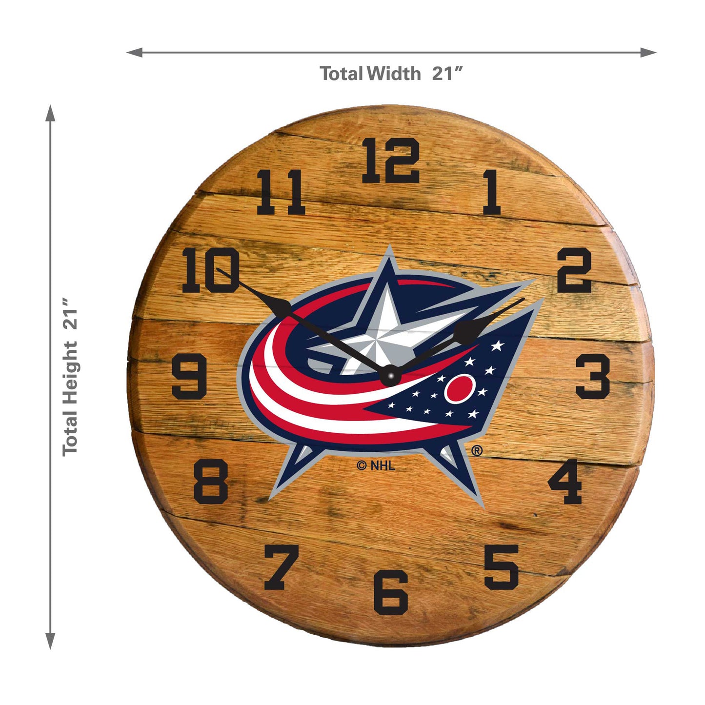 Columbus Blue Jackets whiskey barrel wall clock dimensions