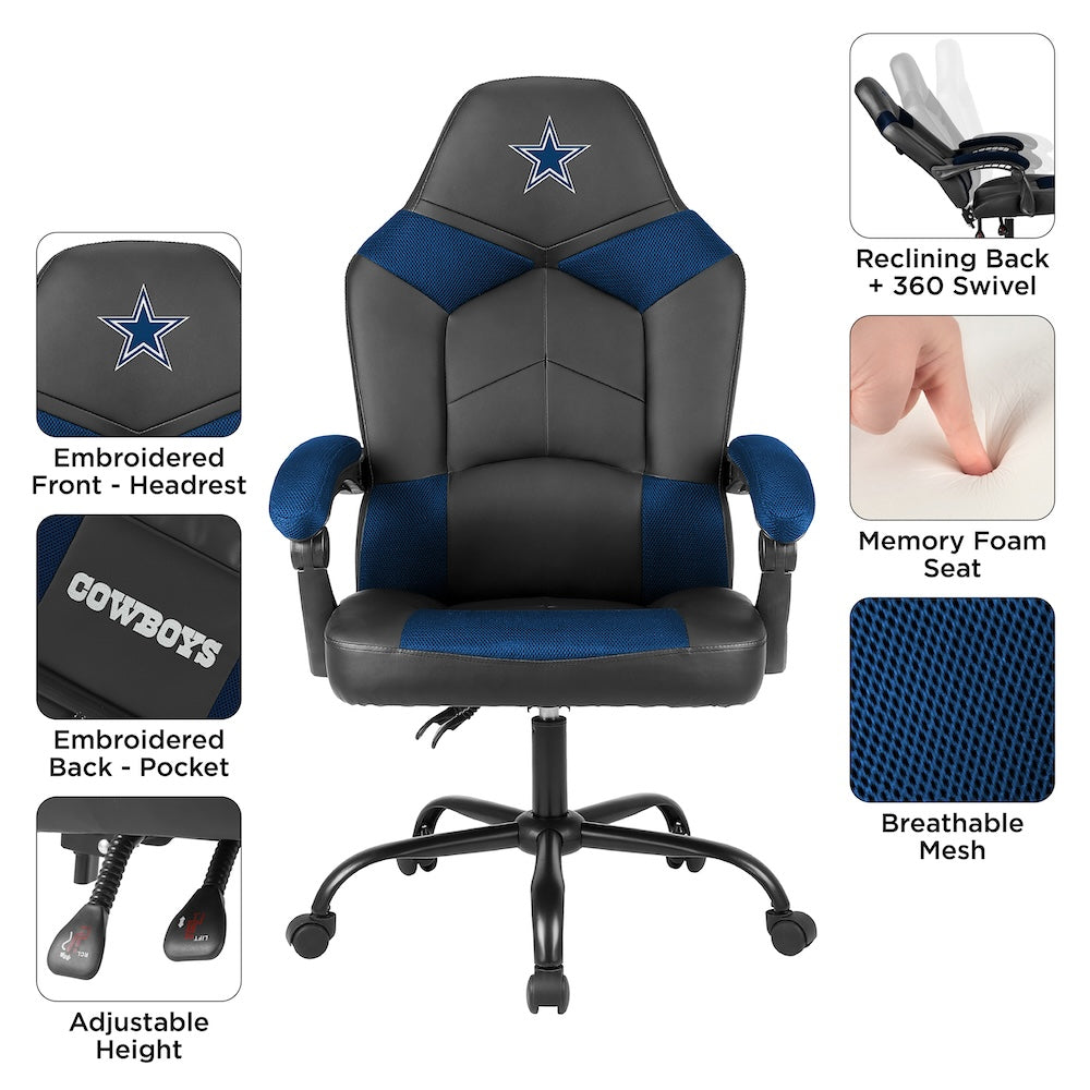 Dallas Cowboys Office Gamer Chair Features