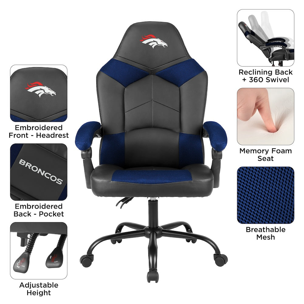 Denver Broncos Office Gamer Chair Features