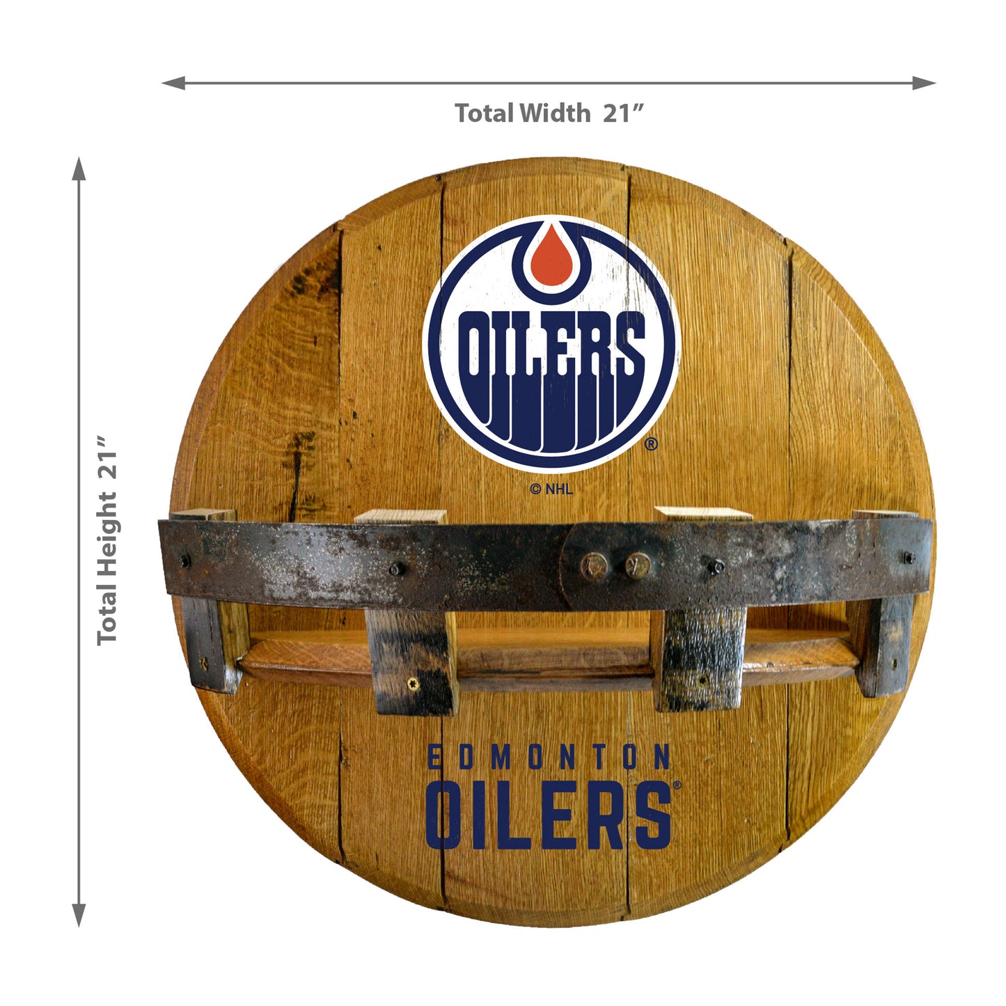 Edmonton Oilers whiskey barrel shelf dimensions