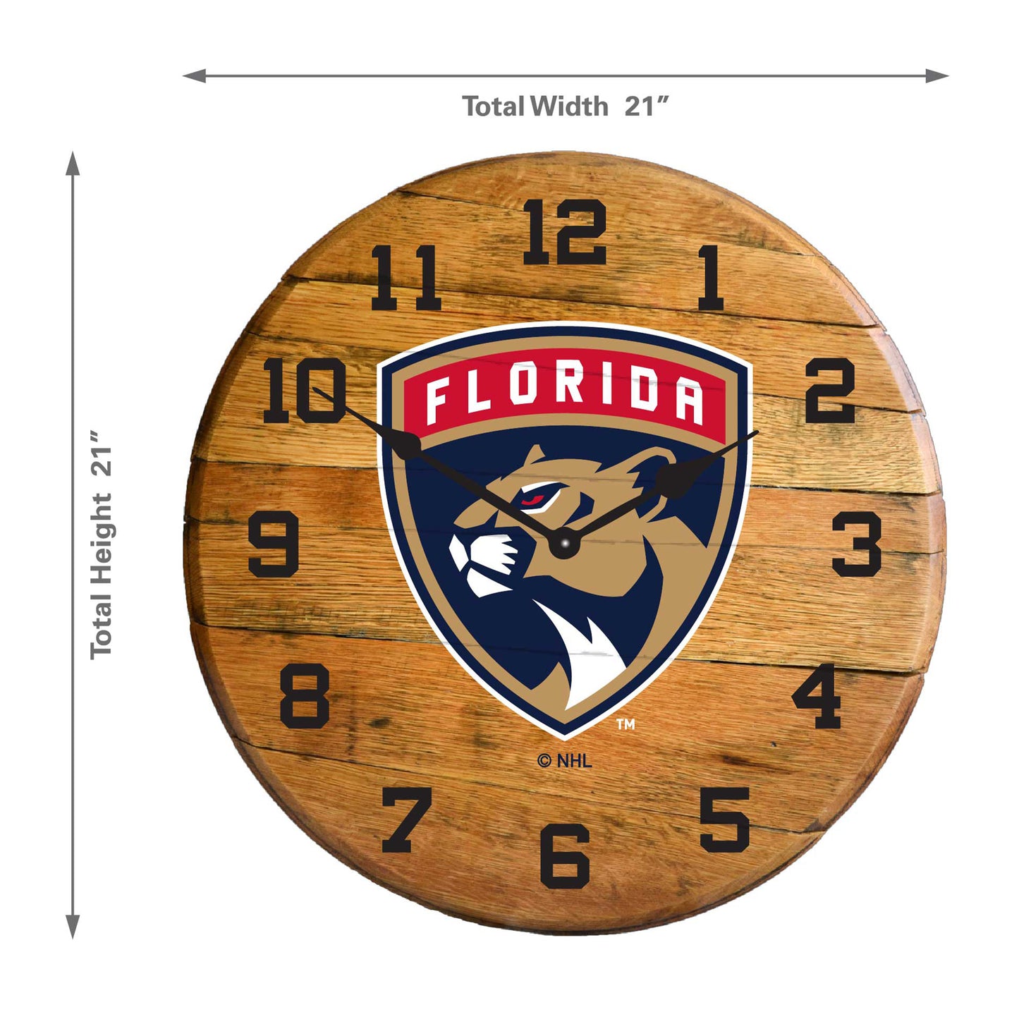 Florida Panthers whiskey barrel wall clock dimensions
