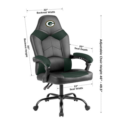 Green Bay Packers Office Gamer Chair Dimensions