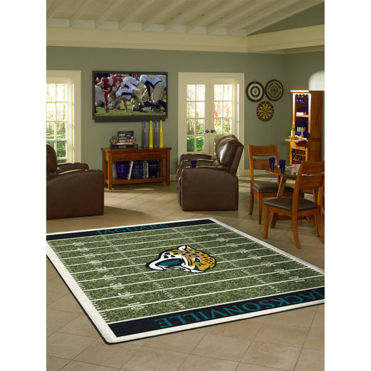 Jacksonville Jaguars home field style area rug lifestyle