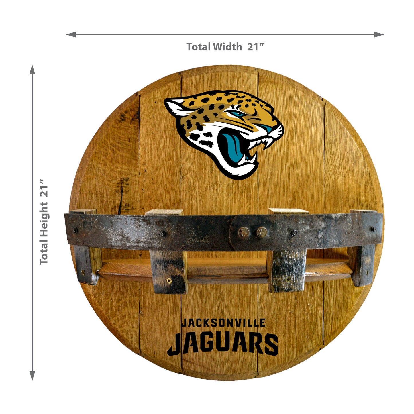Jacksonville Jaguars whiskey barrel shelf dimensions