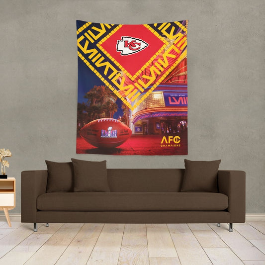 Kansas City Chiefs 50 x 60 Super Bowl Wall Hanging Lifestyle