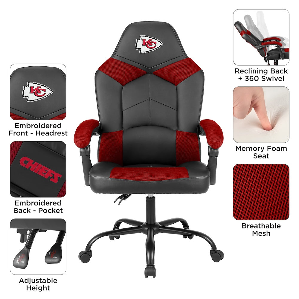 Kansas City Chiefs Office Gamer Chair Features