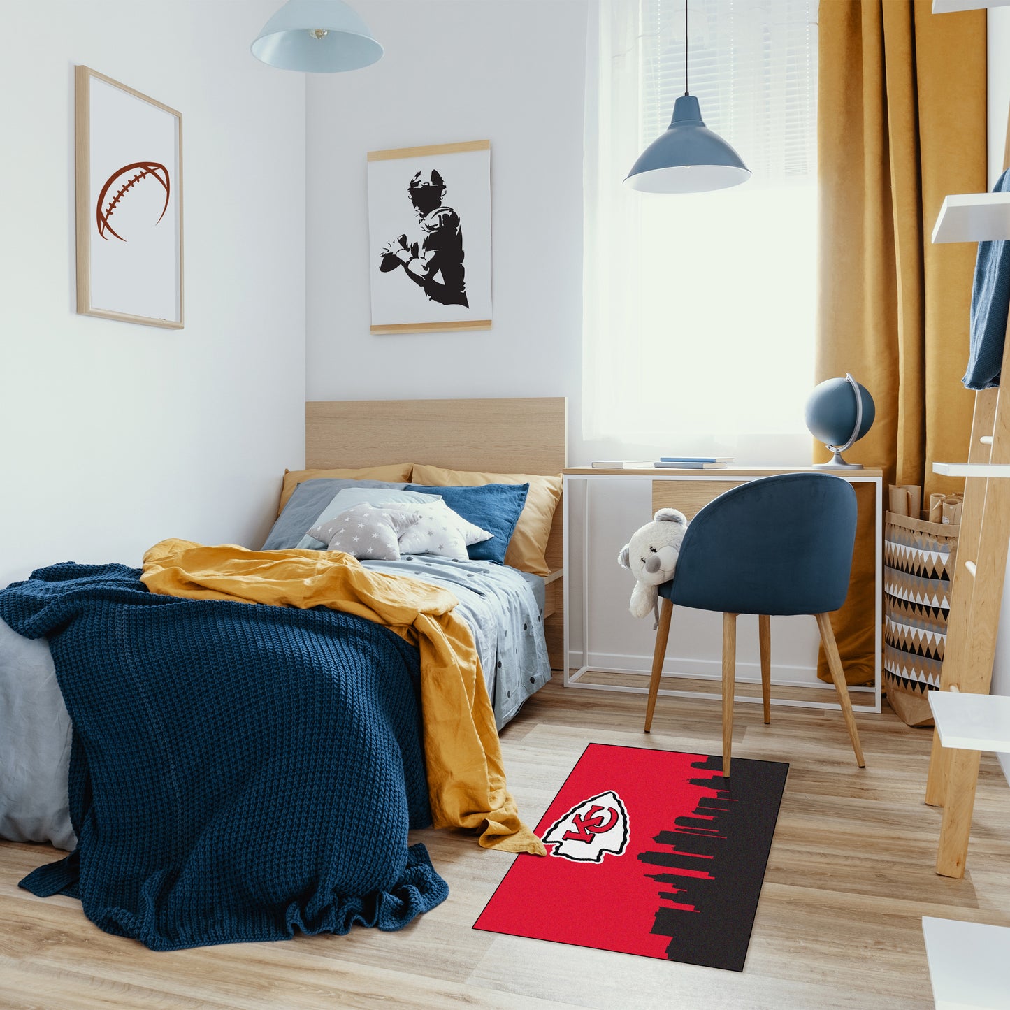 Kansas City Chiefs washable cityscape rug life