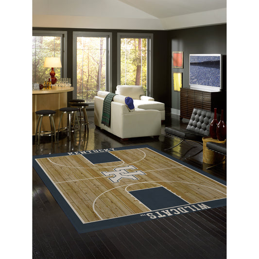Kentucky Wildcats courtside style area rug lifestyle