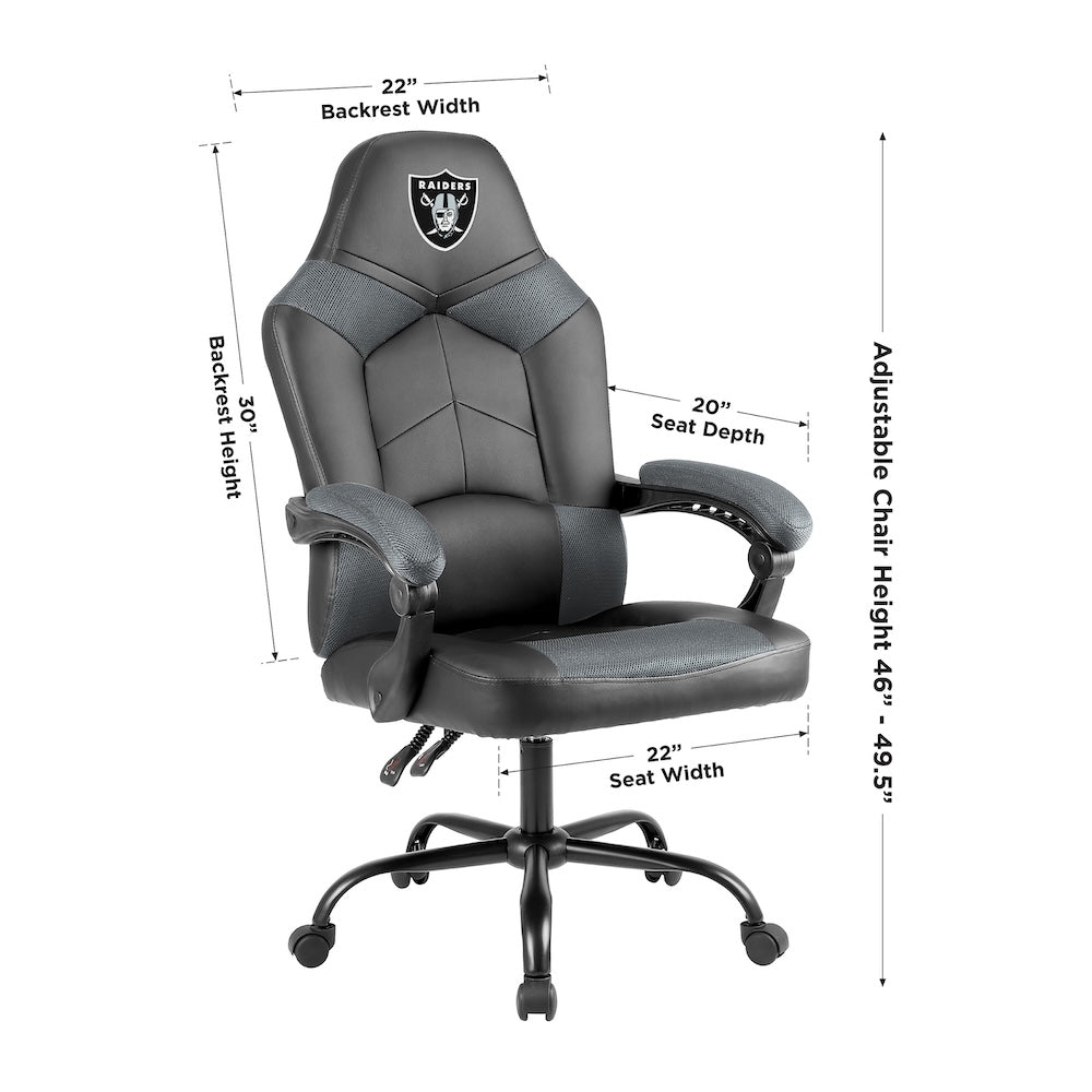 Las Vegas Raiders Office Gamer Chair Dimensions