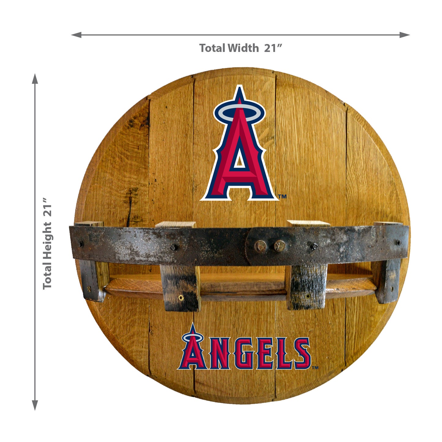Los Angeles Angels whiskey barrel shelf dimensions