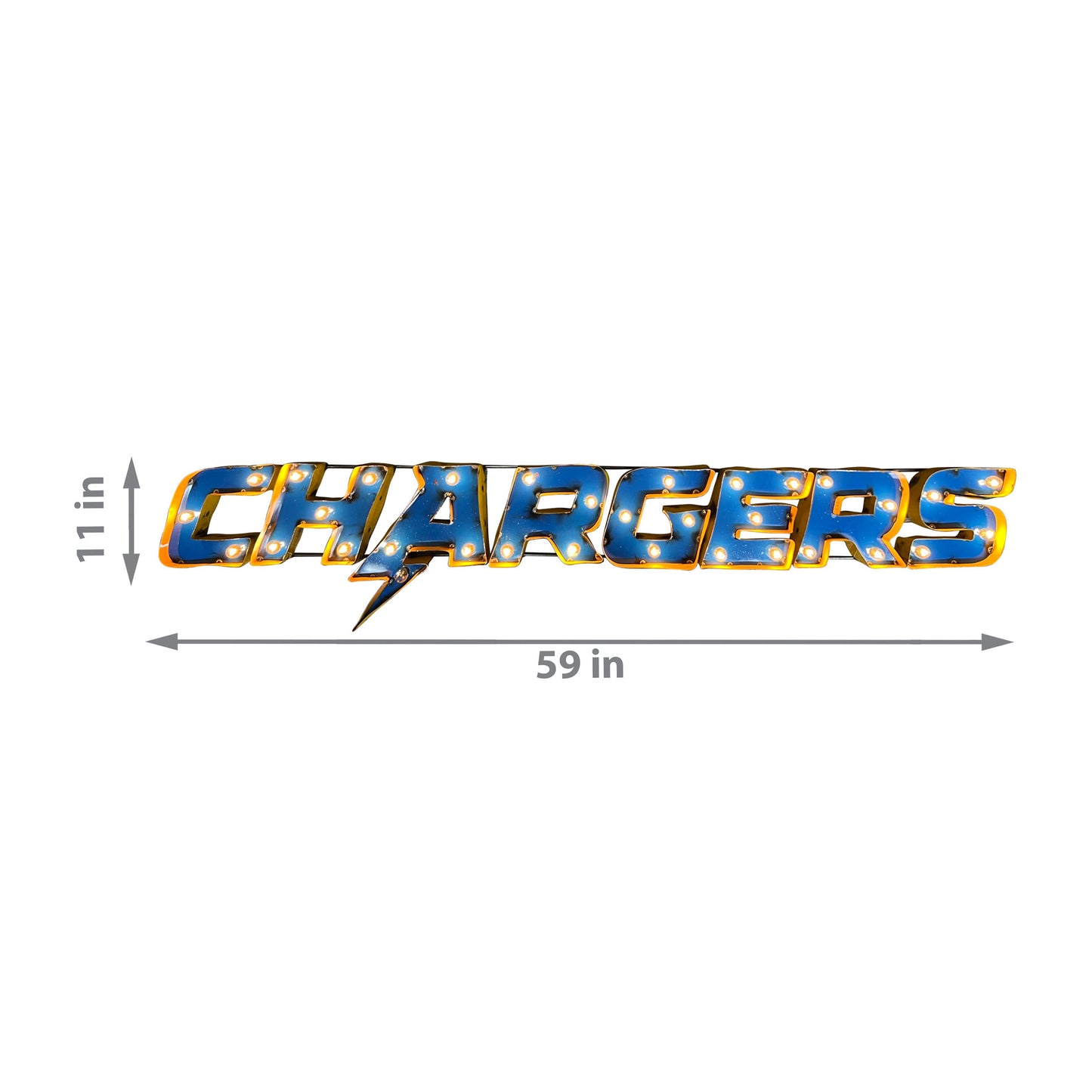 Los Angeles Chargers lighted metal retro sign
