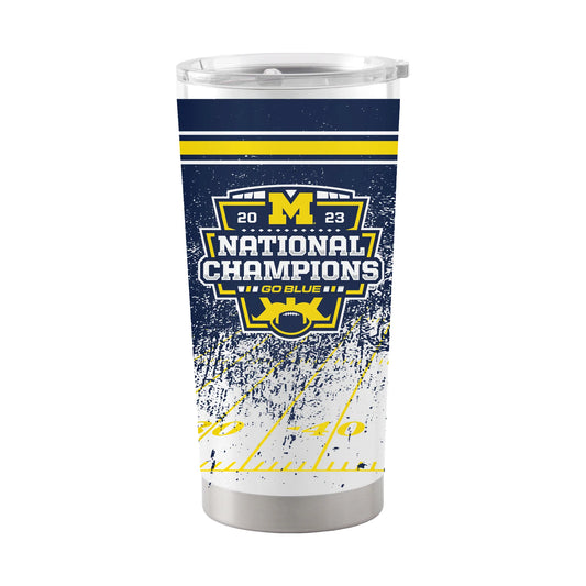 Michigan Wolverines 2023 National Champs 20 oz stainless steel travel tumbler