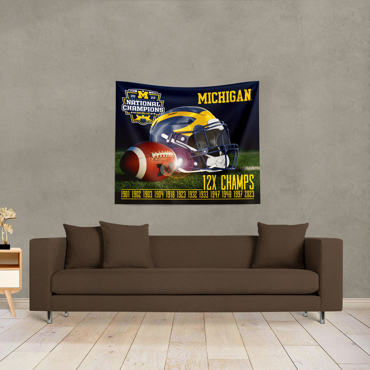 Michigan Wolverines NCAA Football Champs T10 Wall Hanging 1