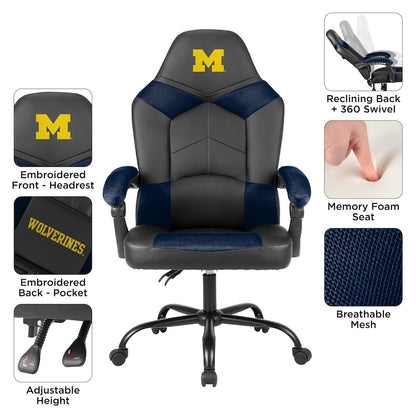 Michigan Wolverines Office Gamer Chair Features