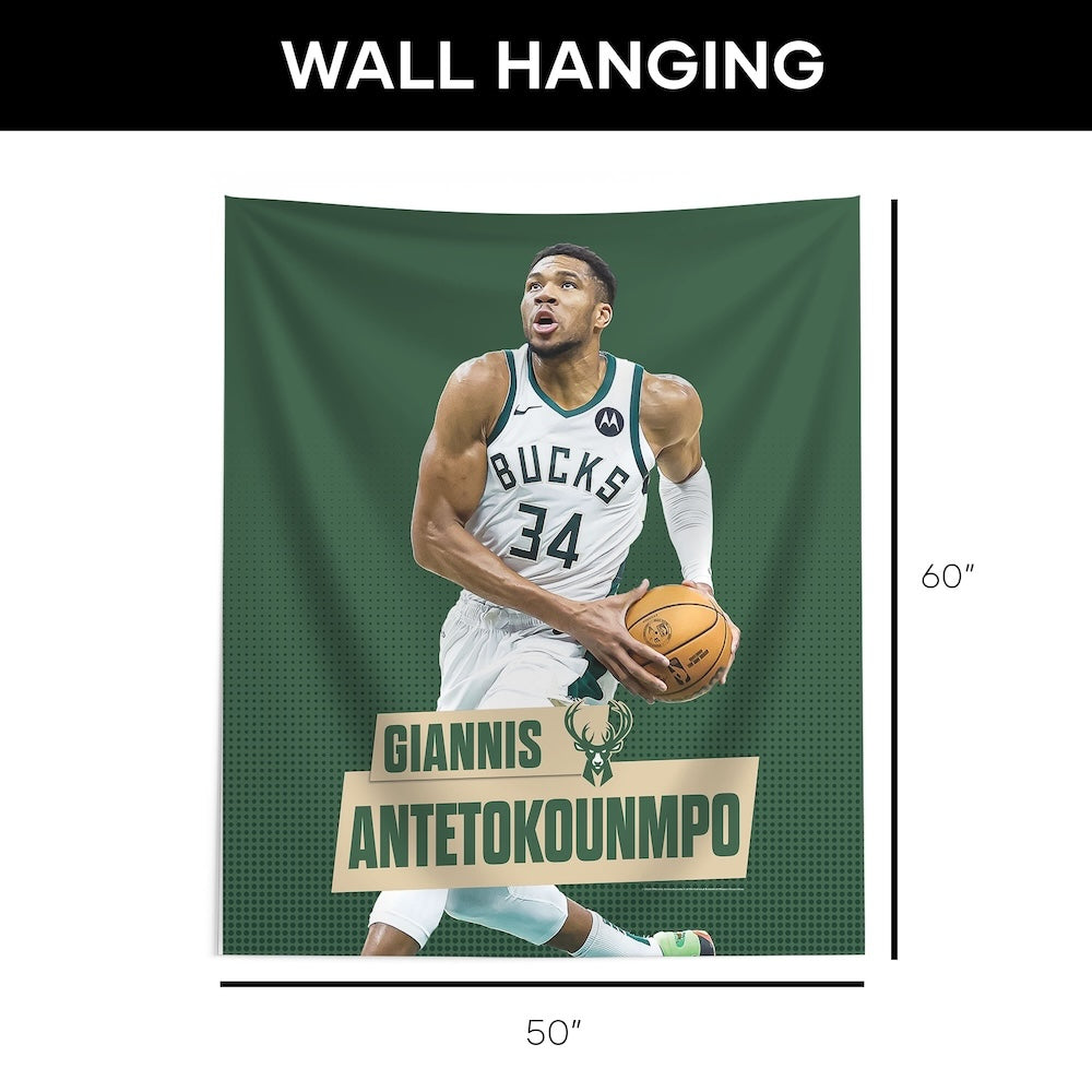 Milwaukee Bucks Giannis Antetokounmpo Large wall hanging dimensions